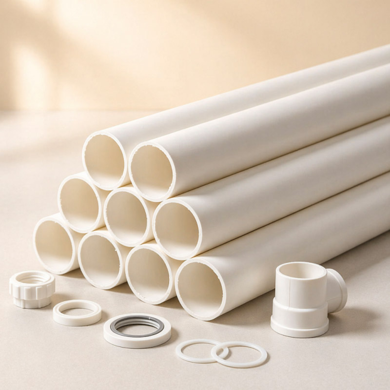 Witte PVC-U watertoevoer-drukleiding